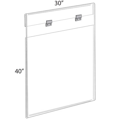 Azar Poster Holder , 30 x 40, Vertical, Wall Mounted, Clear Acrylic (182740)