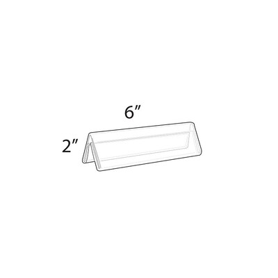 Azar® 2" x 6" Double Sided Acrylic Nameplates, Clear, 10/Pack