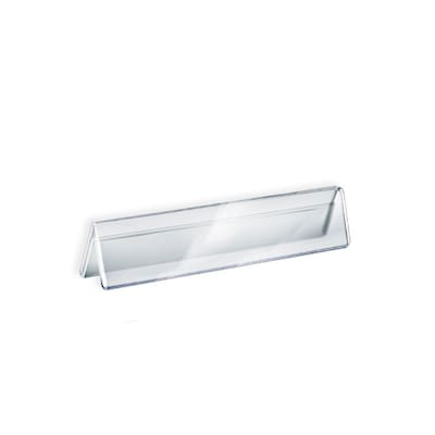 Azar 2 x 11 Double Sided Acrylic Nameplates, Clear, 10/Pack