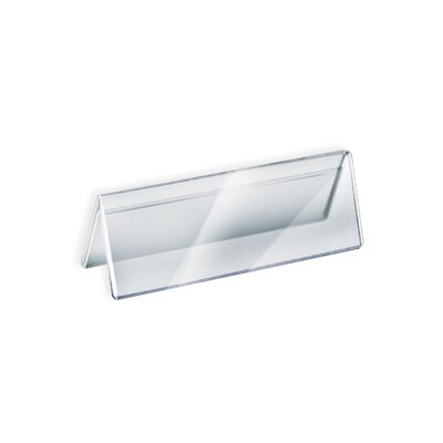 Azar Displays Nameplate Sign Holder, 11 W x 3 H, Clear, 10/Pack (192806)