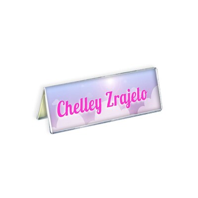Azar Displays Nameplate Sign Holder, 11" W x 3" H, Clear, 10/Pack (192806)