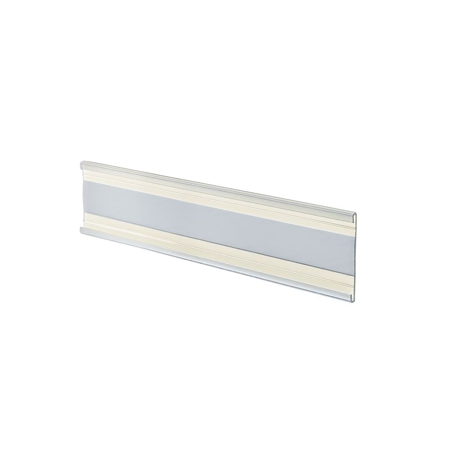 Azar® 2 x 6 Plastic Adhesive-Back C-Channel Nameplates, Clear, 10/Pack