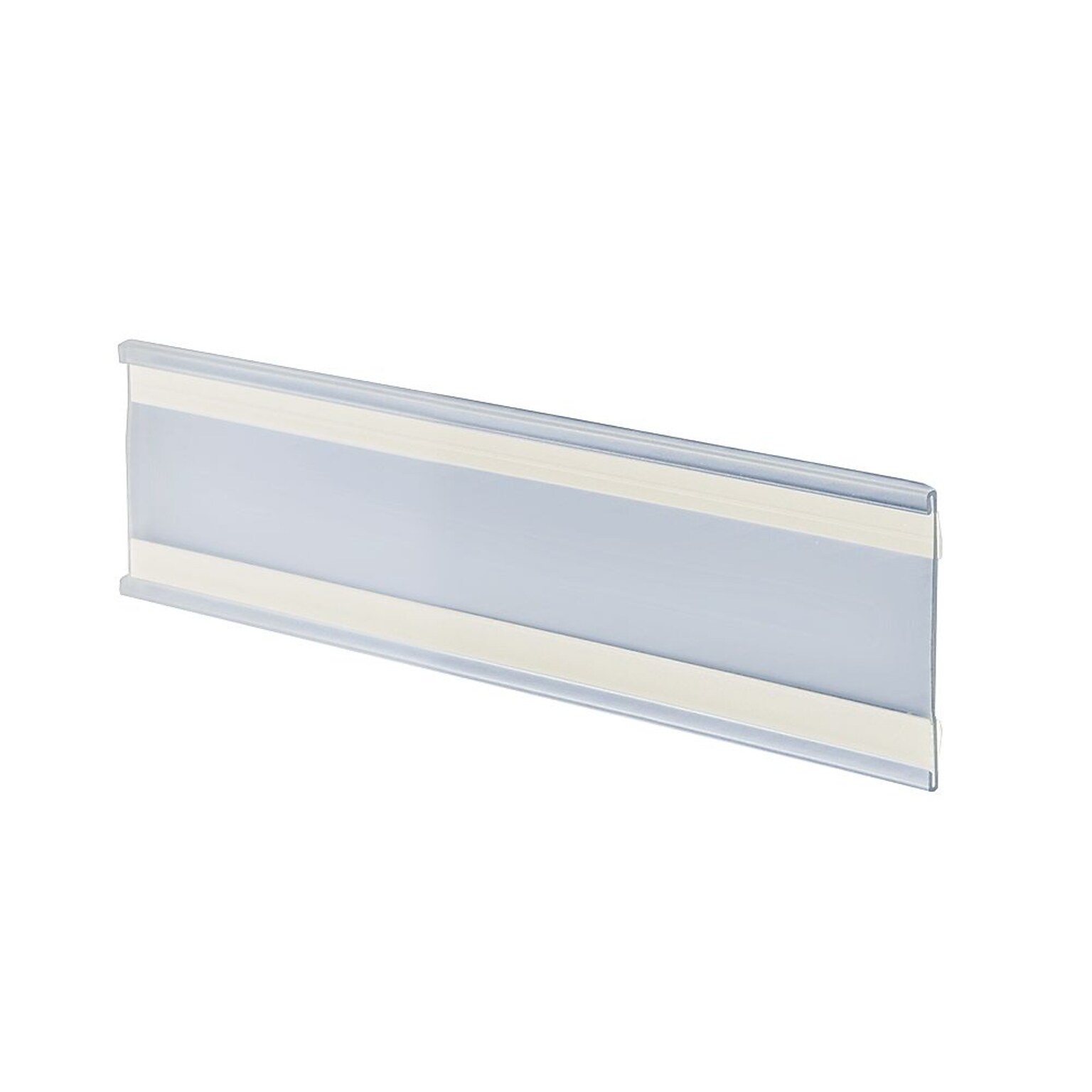 Azar Displays Adhesive Nameplate Sign Holder, 8.5 W x 3 H, Clear, 10/Pack (199611)