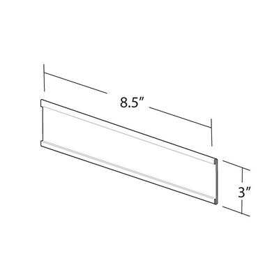 Azar Displays Adhesive Nameplate Sign Holder, 8.5 W x 3 H, Clear, 10/Pack (199611)