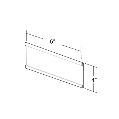 Azar Displays Adhesive Nameplate Sign Holder, 6W x 4H, Clear, 10/Pack (199613)