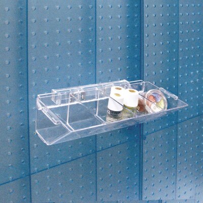 Azar® 4 Compartment Pegboard/Slatwall Tray, Clear, 2/Pk