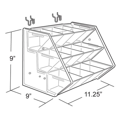 Azar Displays 9" x 11 1/4" Pegboard Trays, Clear (223012)