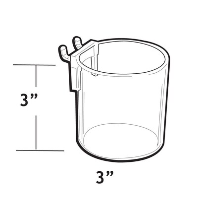 Azar® 3"(Dia) Cup Display For Pegboard, 10/Pk