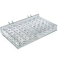 Azar® 48-Compartment Octagonal Slot Mascara/Wand Tray or Pegboard, Slatwall/Counter Top, Clear, 2/Pk