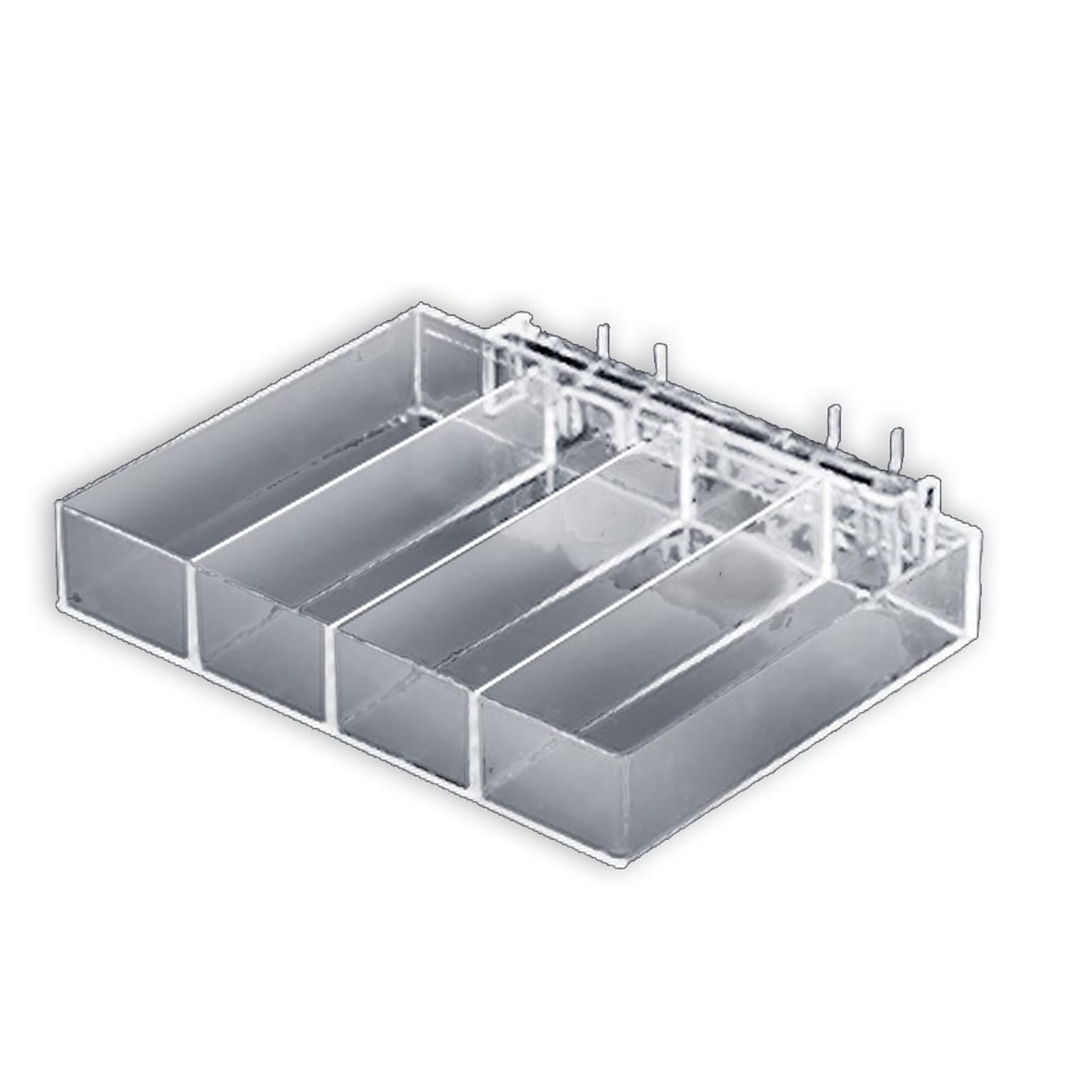 Azar® 4 Compartment Tray For Pegboard/Slatwall, 2/Pk