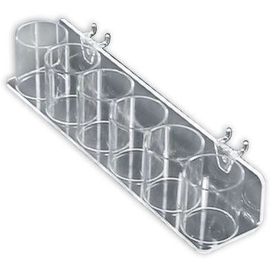 Azar® 6 Cup Display Tray For Pegboard/Slatwall, Clear, 2/Pk