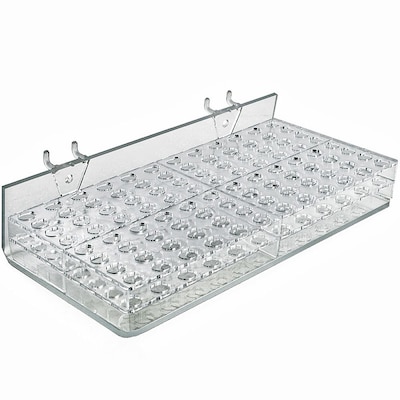 Azar Displays 2.25 x 10.25 Pegboard, Mascara & Cosmetic Tray, Clear, 2/Pack (225596-2 PACK)