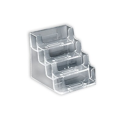 Azar® 4 x 3 5/8 x 3 1/2 4-Tier Acrylic Business Card Holder, Clear, 10/Pack