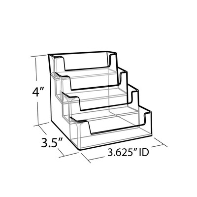 Azar® 4 x 3 5/8 x 3 1/2 4-Tier Acrylic Business Card Holder, Clear, 10/Pack