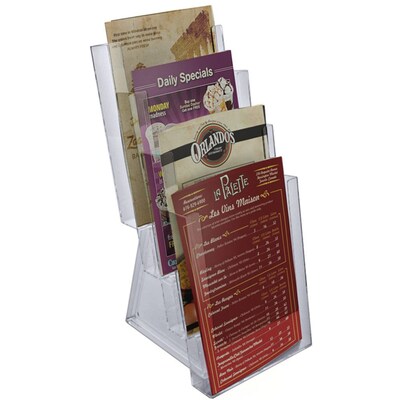 Azar® 4-Tier Bi-Fold Size Modular Brochure Holder For Counter, 2/Pack