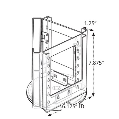 Azar Broshure Holder, 9" x 9", Vertical, Clear Plastic (252318)