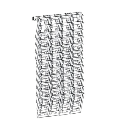 Azar® 38 x 19 48-Pocket Tri-Fold Crystal Styrene Modular Wall Mount Display, 1 per Pack