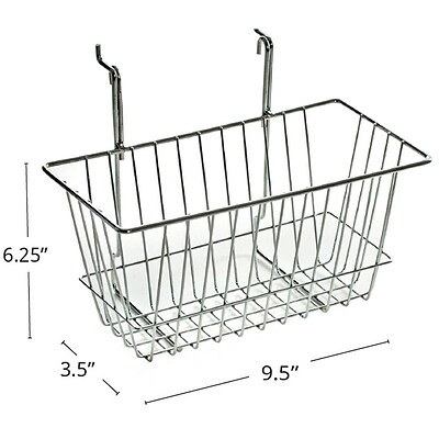Azar 6 1/4H Wire Basket, Chrome, 2/Pack (300620)