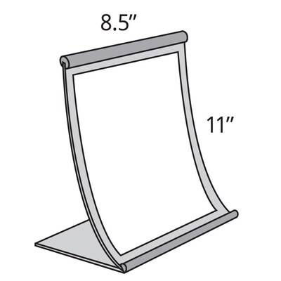 Azar Sign Holder, 8.5 x 11, Vertical, Gray Metal (300880)
