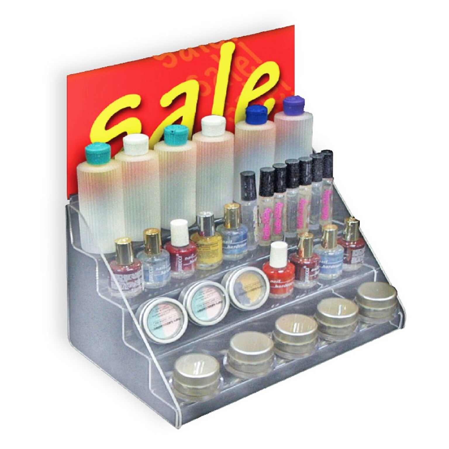 Azar Displays Four-Tier Shelf Counter Step Display, 12 wide (326040)