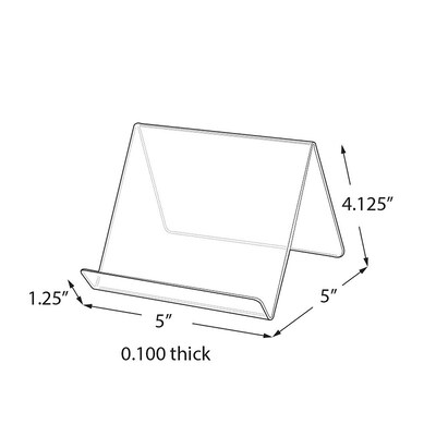 Azar Displays 5"W x 5"D x 4.125"H Easel Display. Front Lip: 1.25"H, 10-Pack (515420)