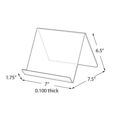 Azar® 6 1/2"(H) x 7"(W) x 7 1/2"(D) Acrylic Easel Display, 10/Pack