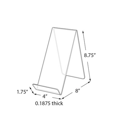 Azar® 8 3/4"(H) x 4"(W) x 8"(D) Acrylic Easel Display, 10/Pack