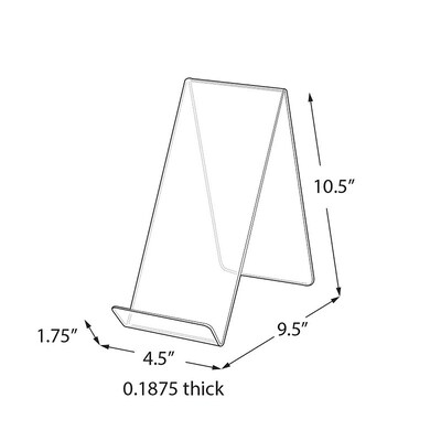 Azar Displays 4.5"W x 9.5"D x 10.5"H Easel Display. Front Lip: 1.75"H, 10-Pack (515445)