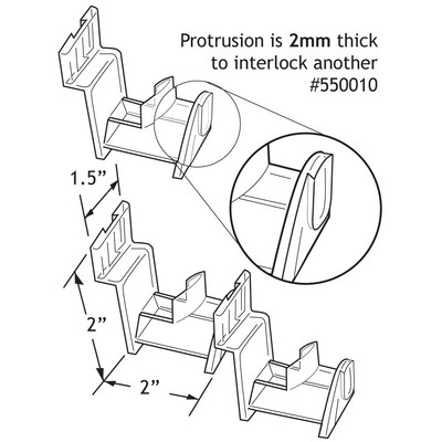 Azar Displays Interlocking Eyeglass Holder for Slatwall, 25-Pack (550010)