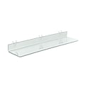 Azar® 24 x 4 Acrylic Shelf For Pegboard/Slatwall, Clear, 4/Pk