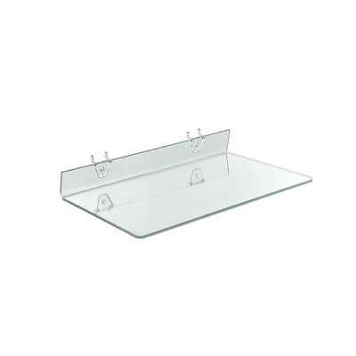Azar® 16 x 8 Acrylic Shelf For Pegboard/Slatwall, Clear, 4/Pk