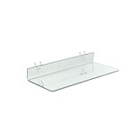 Azar® 16 x 6 Acrylic Shelf For Pegboard/Slatwall, Clear, 4/Pk