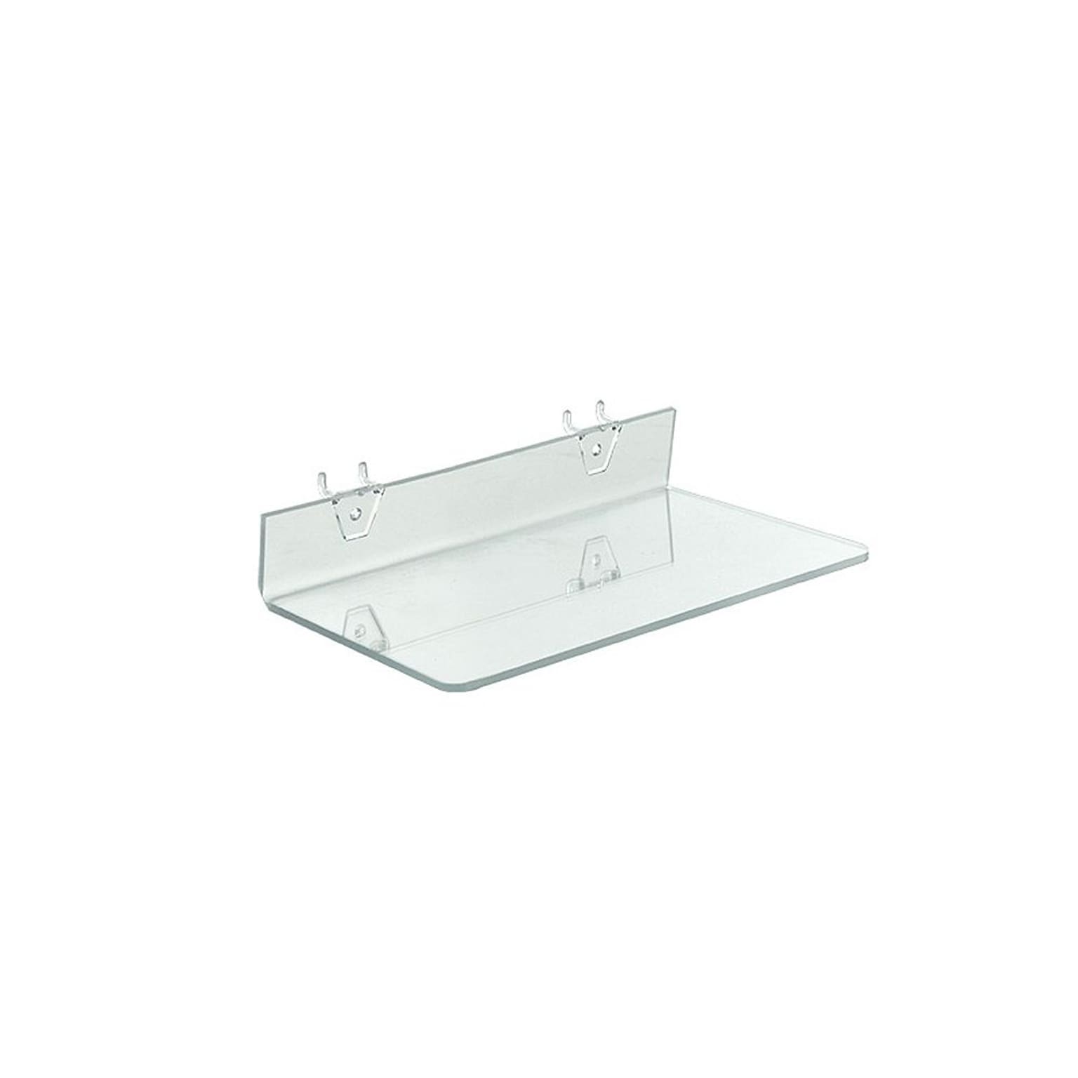 Azar® 13 1/2 x 6 Acrylic Shelf For Pegboard/Slatwall, Clear, 4/Pk