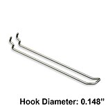 Azar® 8 x 0.148(Dia) Safety Metal Loop Hooks, 50/Pack