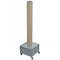 Azar® 48(H) x 4(W) x 4(D) 4-Sided Interlocking Pegboard Display Tower With Wheels, Almond