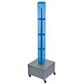 Azar® 48(H) x 4(W) x 4(D) 4-Sided Interlocking Pegboard Display Tower With Wheels, Blue