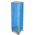 Azar® 60(H) x 16(W) 4-Sided Pegboard Floor Display With Wheels, Blue