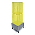 Azar® 40(H) x 14(W) x 14(D) Wheeled 4-Sided Interlocking Pegboard Floor Display, Yellow