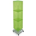 Azar® 60(H) x 14(W) x 14(D) 4-Sided Interlocking Pegboard Floor Display, Green