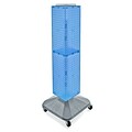 Azar® 40(H) x 8(W) x 8(D) 4-Sided Interlocking Pegboard Display Tower With Square Base, Blue