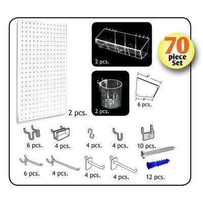 Azar® Pegboard Organizer Kit, White