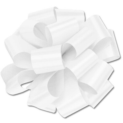 Shamrock 5" x 18 Loops Splendorette® Pre Notched Bows; White, 100/Carton
