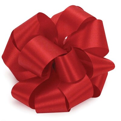 Shamrock 1 1/2" x 100 yds. Satin Acetate Ribbon; Holiday Red, Roll