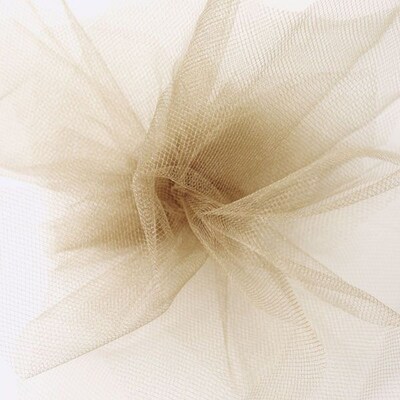Shamrock 6" x 25 yds. Tulle Ribbon; Antique Gold, Roll