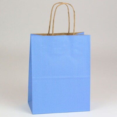 Shamrock Paper 10.5"H x 8"W x 4.75"D Chimp Shopper Bags, Pastel Blue, 250/Carton (S20102)