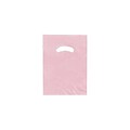 Shamrock 9 x 12 Low Density Single Layer Kidney Die-Cut Handle Bags; Dusty Rose Pink, 1000/Carton
