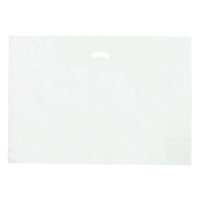 Shamrock 24 x 24 x 5 Low Density Single Layer Kidney Die-Cut Handle Bags; White, 500/Carton