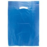 Shamrock 12 x 3 x 18 High Density Die-Cut Handle Merchandise Bags; Dark Blue, 500/Carton