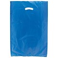 Shamrock 16 x 4 x 24 High Density Die-Cut Handle Merchandise Bags; Dark Blue, 500/Carton