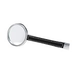Natico Silver Metal 2.5x Magnifier With Leather Trim, 6 x 2 3/6